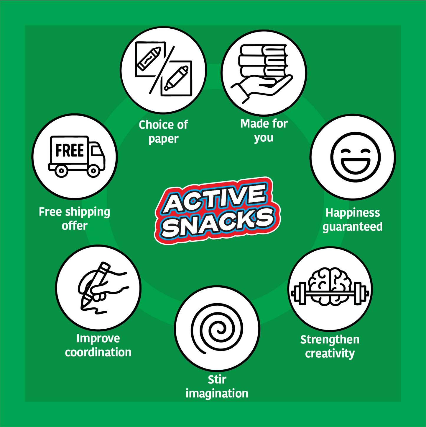 Vol. 1 - Fitness Edition - Active Snacks Coloring Book for Crayons & Pencils