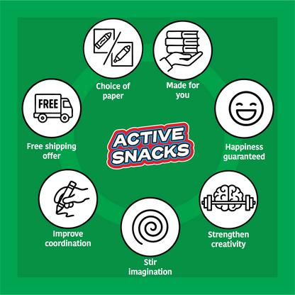 Vol. 1 - Fitness Edition - Active Snacks Coloring Book for Crayons & Pencils