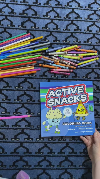 Active Snacks Coloring Book for Crayons & Pencils  Volume 1 Fitness Edition, video walk through